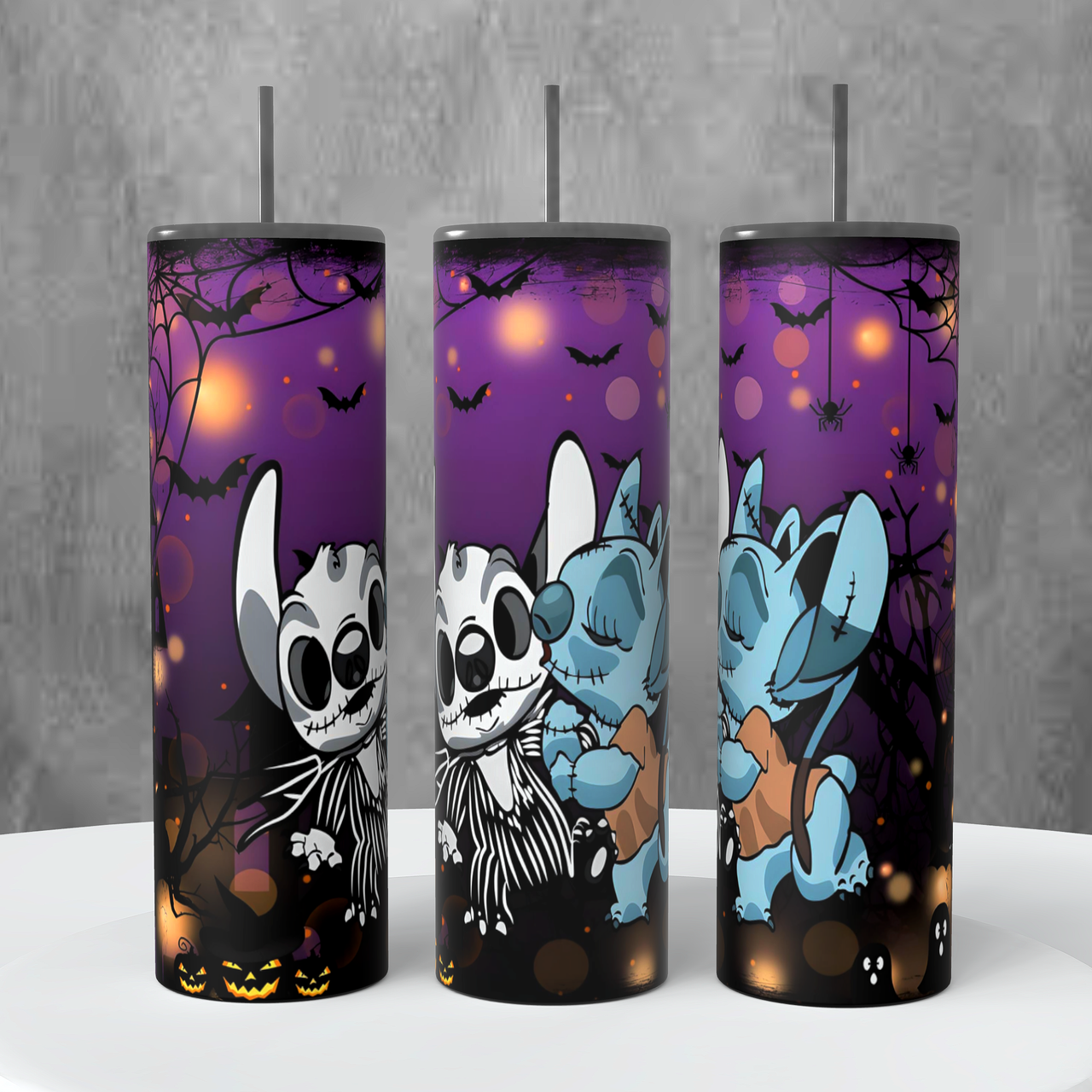 Stitch and Angel Nightmare Before Christmas 20 oz Tumbler