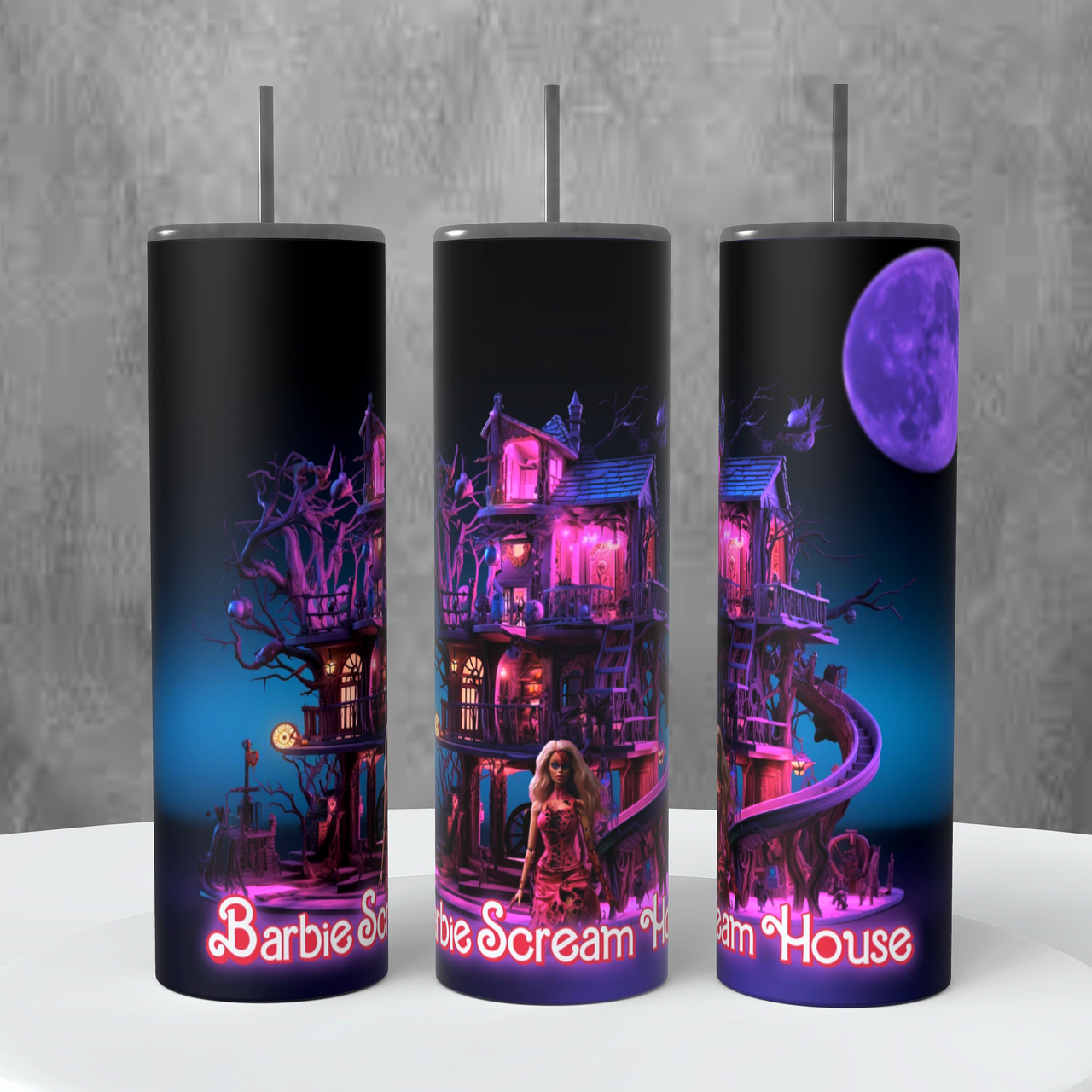 Halloween 20oz Tumbler #8 Barbie Scream House