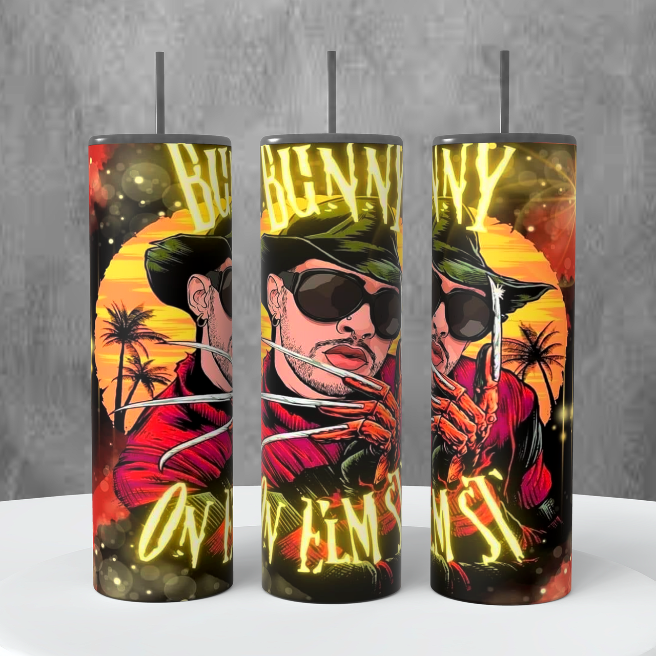 Bad Bunny as Freddy Krueger 20 oz Tumbler #3