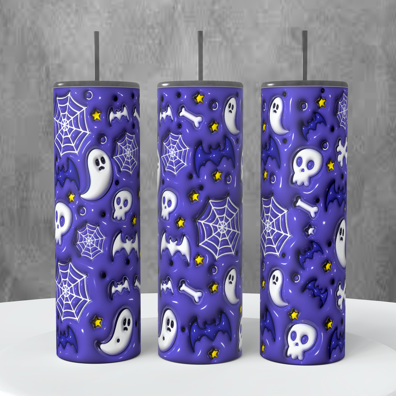 Halloween 20oz Tumbler #14 Ghost Bats