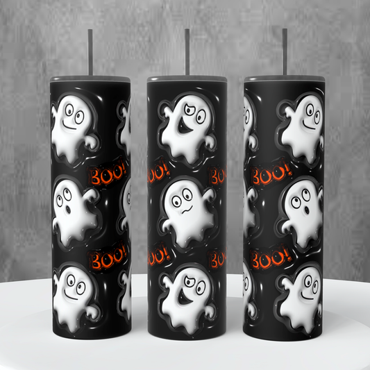 Halloween 20oz Tumbler #15 Ghost Boo