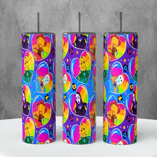 Halloween Horror Icons 20oz Tumbler #17 Colorful Hearts