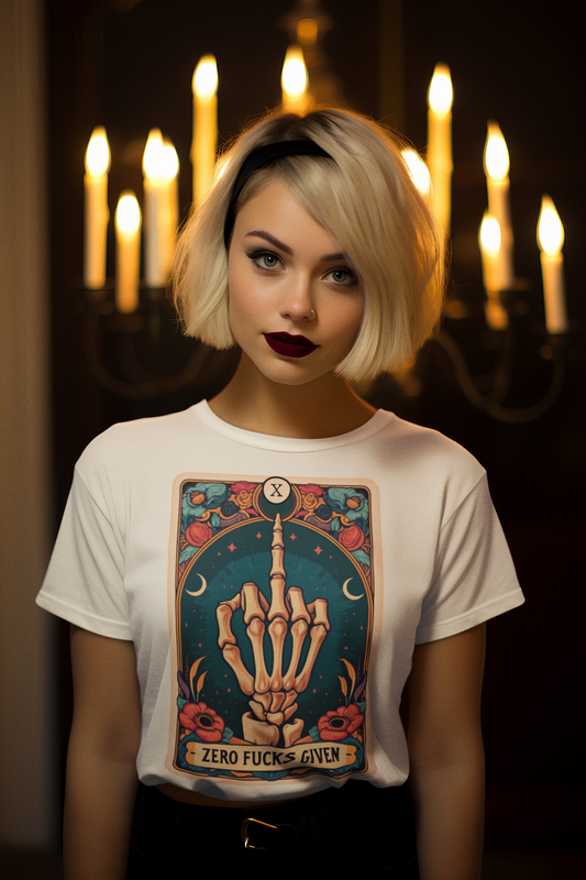 Tarot Card T-Shirt - Zero Fucks Given